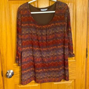 Liz Claiborne woman - Beautiful fall colored semi shear blouse with inne…
